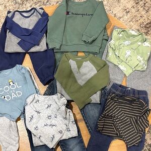 7 outfits.  All long sleeves. Mixed brands 18 months
